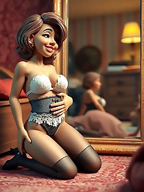 Dirty slut is posing naked in this photo.