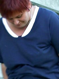 Awesome-looking old housewife is taking off her panties