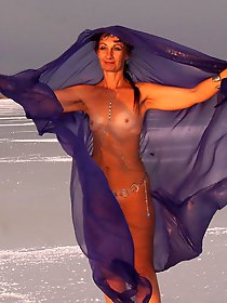 Beautiful sunset scenery by a shawl on a salt lake