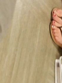 Various scenarios featuring my girlfriends feet adorned with sandals